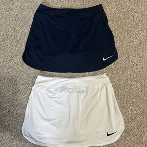 Nike Women's Tennis Skirts - Navy and White